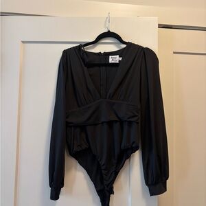 Princess Polly Black Long Sleeve Bodysuit